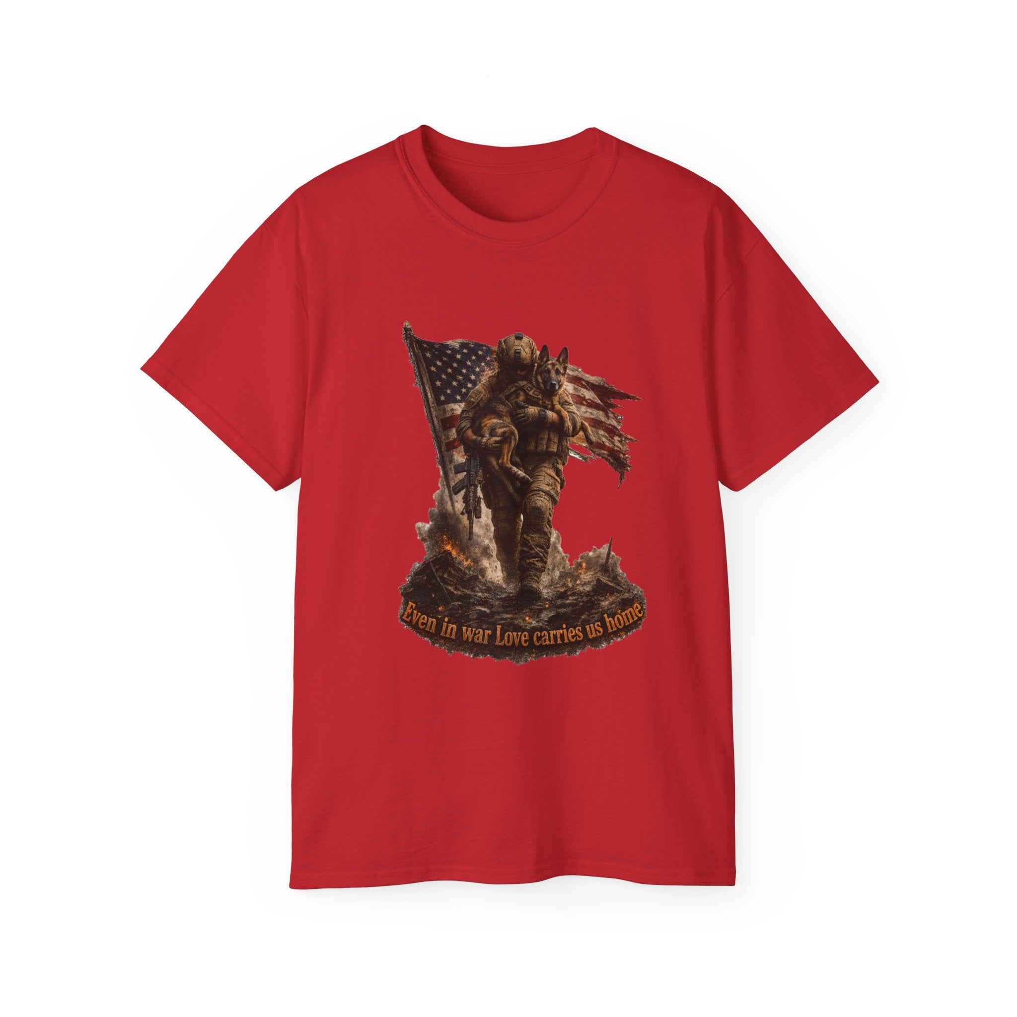 Patriotic Firefighter T-Shirt — "Here in Our Time Comes to Stand" Vintage Rescue Tee