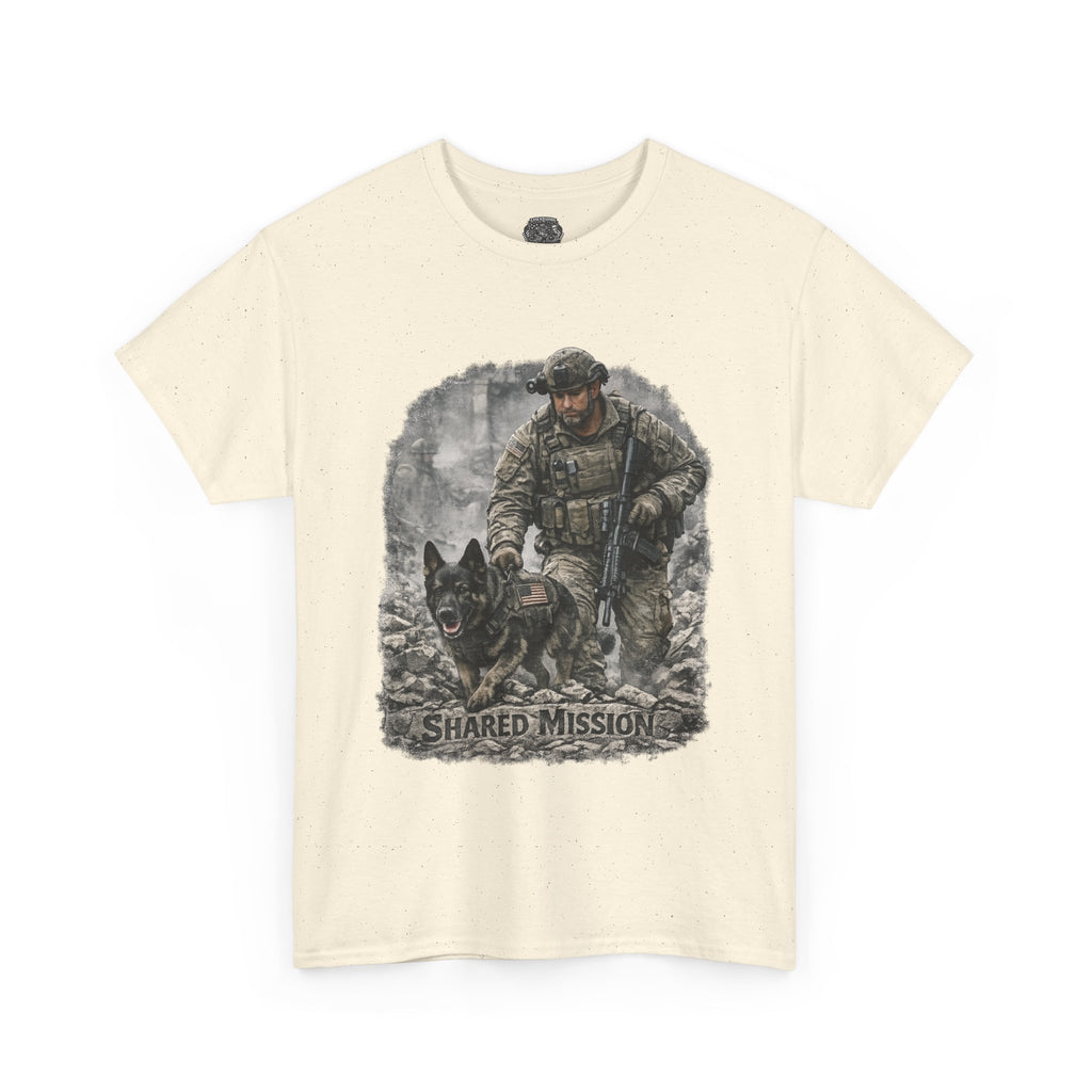 Military K9 Tactical T-Shirt — "Shared Mission" Soldier & Dog Tee
