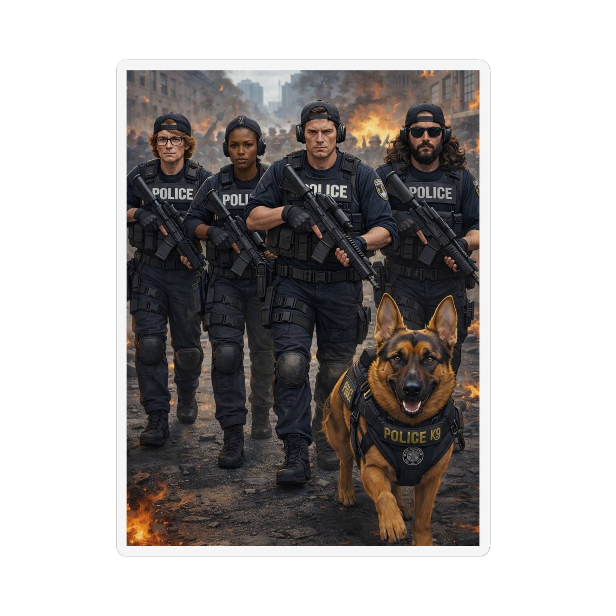 Police K-9 Unit Magnet — Tactical Team Custom Shape Magnet