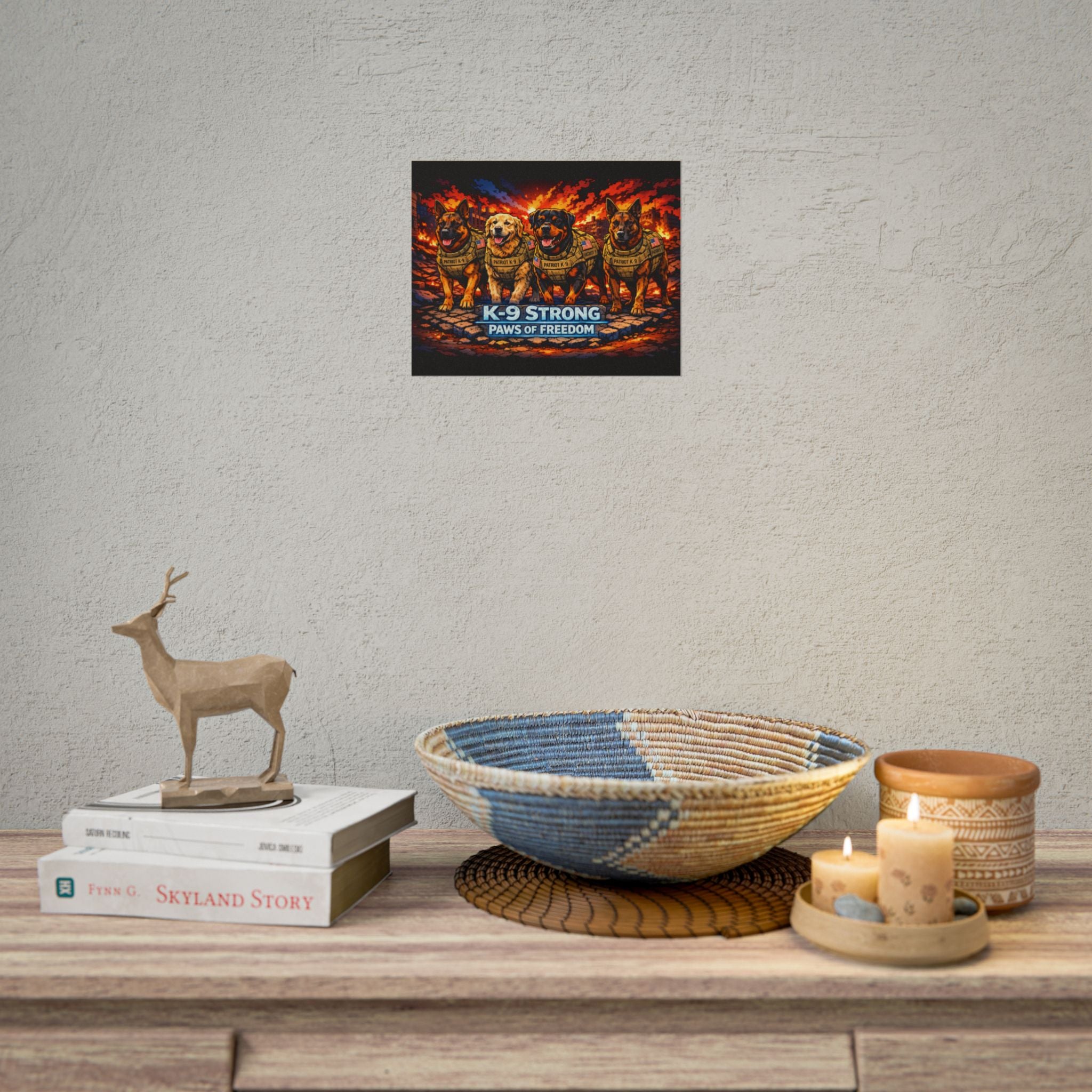 K-9 Strong Poster — "Paws of Freedom" Patriotic Police Dog Wall Art