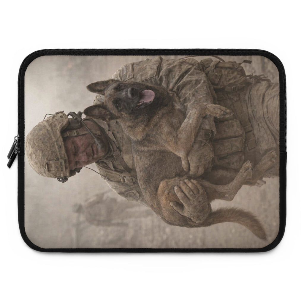 Military K9 Rescue Laptop Sleeve — Soldier with Service Dog Protective Case