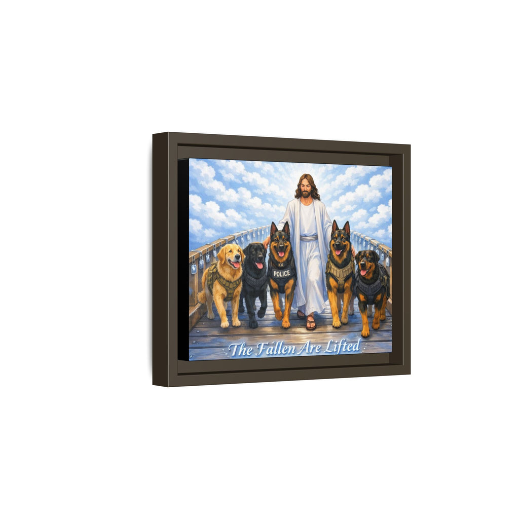 Canvas Wall Art — “The Fallen Are Lifted” K-9 Tribute (Framed Matte)