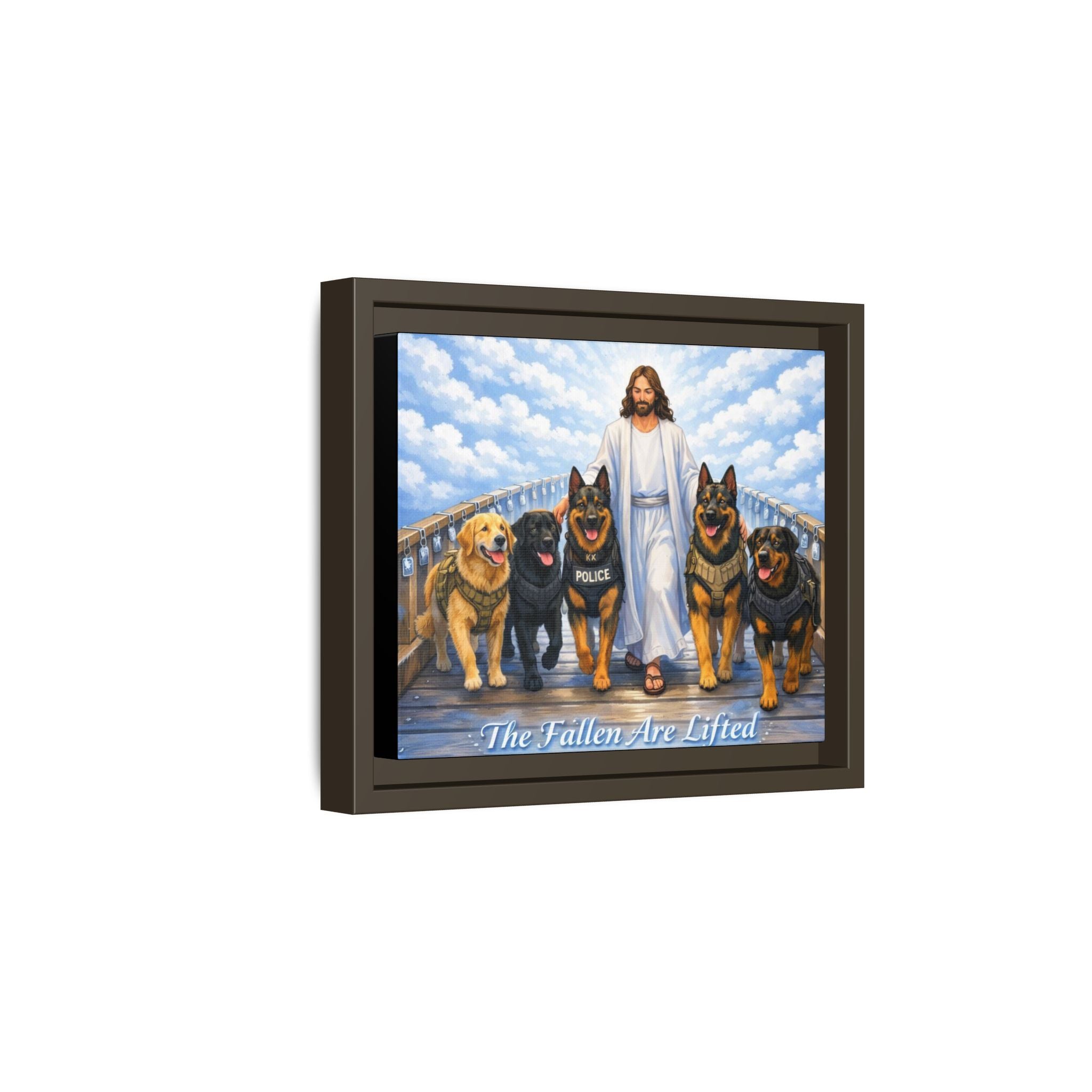 Canvas Wall Art — “The Fallen Are Lifted” K-9 Tribute (Framed Matte)