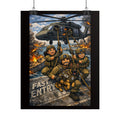 Military Rescue Poster — Fast Entry Helicopter Troops Wall Art
