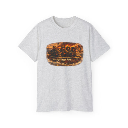 Courage Under Fire Tee — Vintage war Battle Scene Cotton Shirt