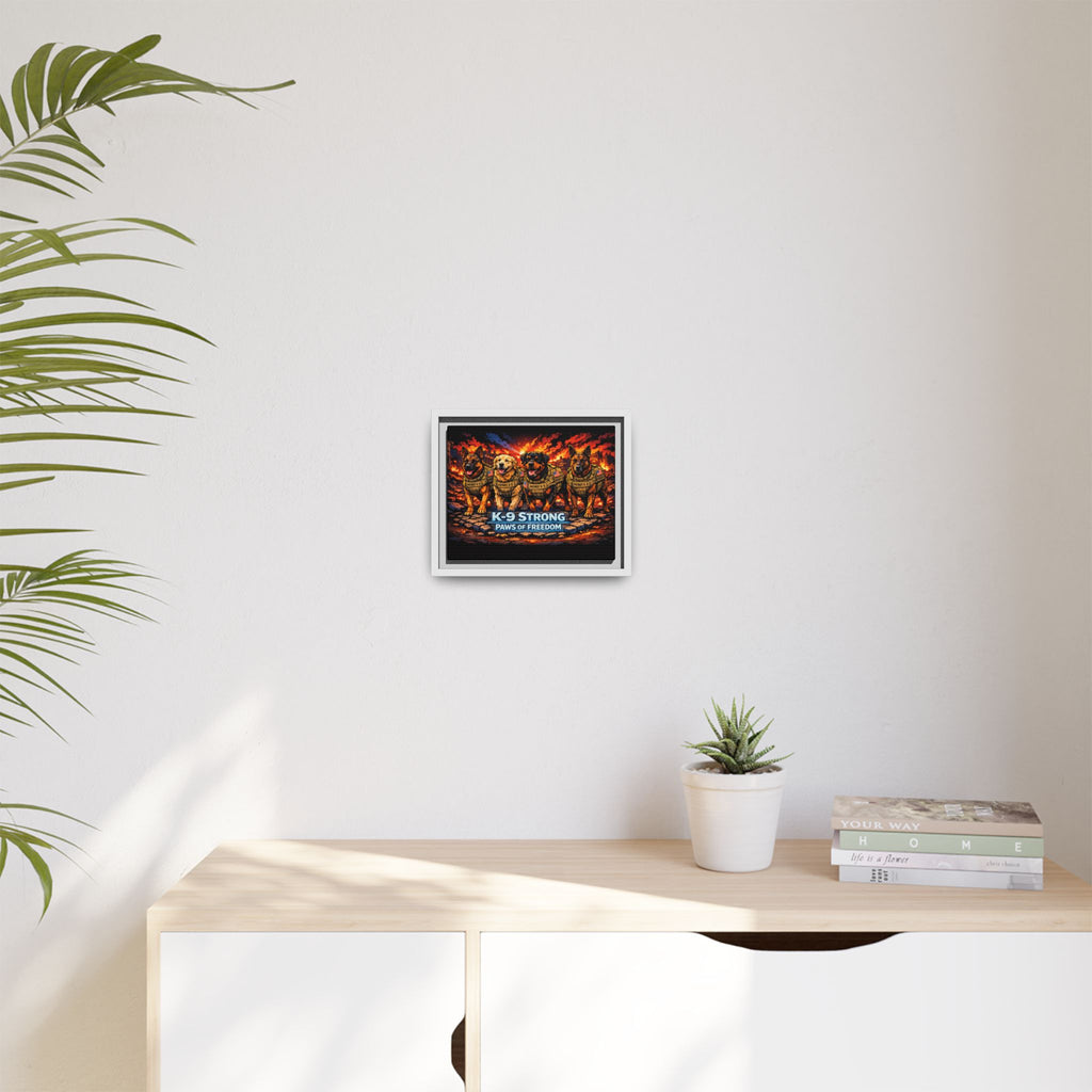 K-9 Strong "Paws of Freedom" Framed Matte Canvas
