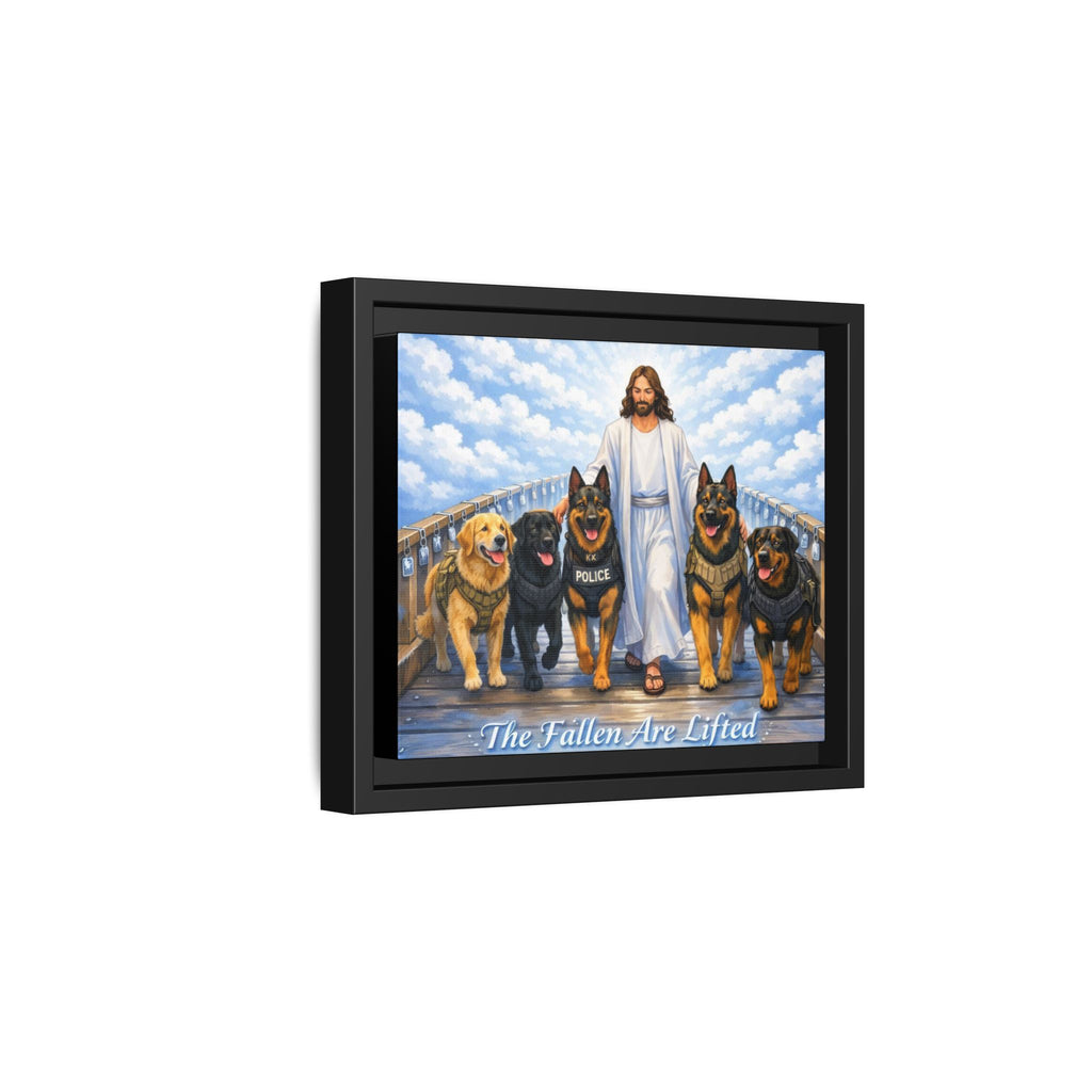 Canvas Wall Art — “The Fallen Are Lifted” K-9 Tribute (Framed Matte)