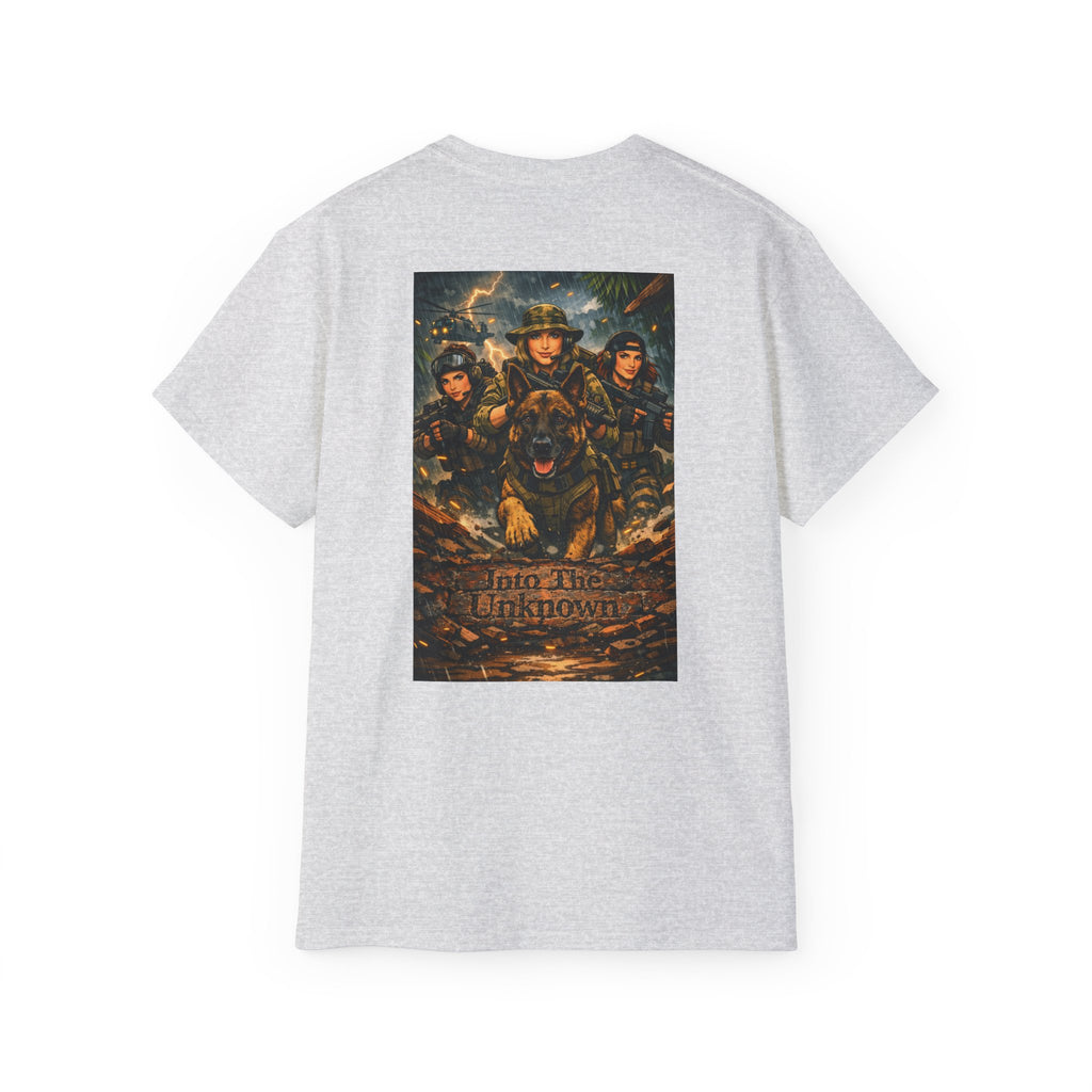 Military K9 Rescue T-Shirt – "Join the Unknown" Dog & Soldier Tribute Tee