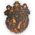 Custom Photo Pillow — Personalized Shaped Throw Pillow with Military Woman and K-9 Dog Design