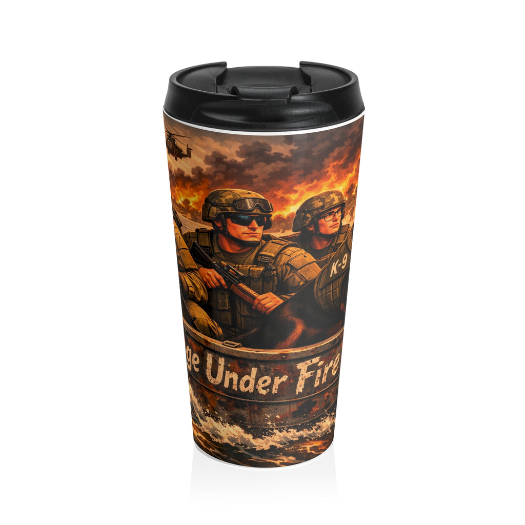 Military Rescue Team Stainless Steel Travel Mug – "Under Fire" Tactical Coffee Tumbler