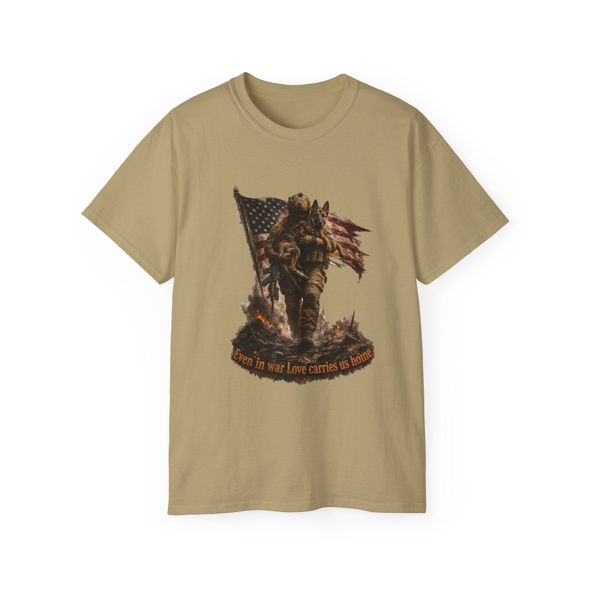 Patriotic Firefighter T-Shirt — "Here in Our Time Comes to Stand" Vintage Rescue Tee