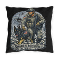 Shared Mission Military Dog Outdoor Pillow – K9 Handler Decorative Throw