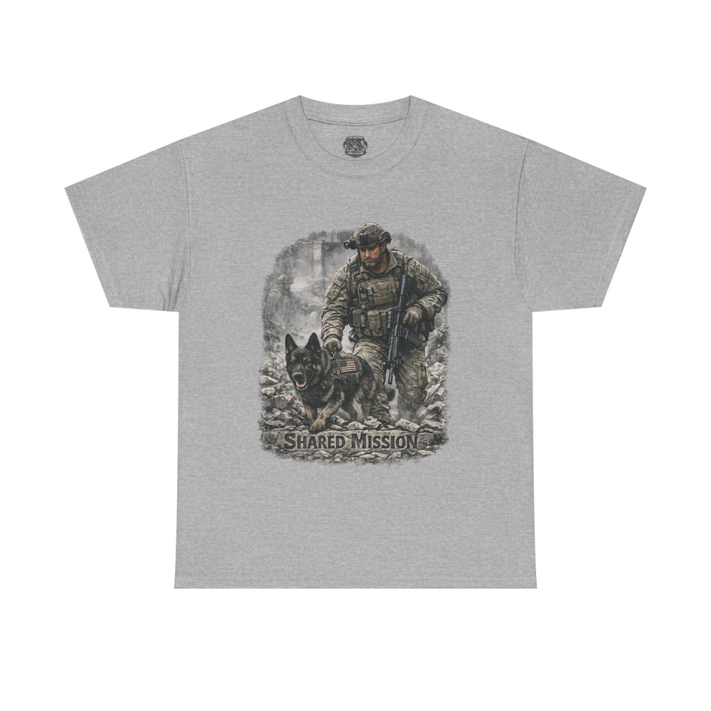 Military K9 Tactical T-Shirt — "Shared Mission" Soldier & Dog Tee