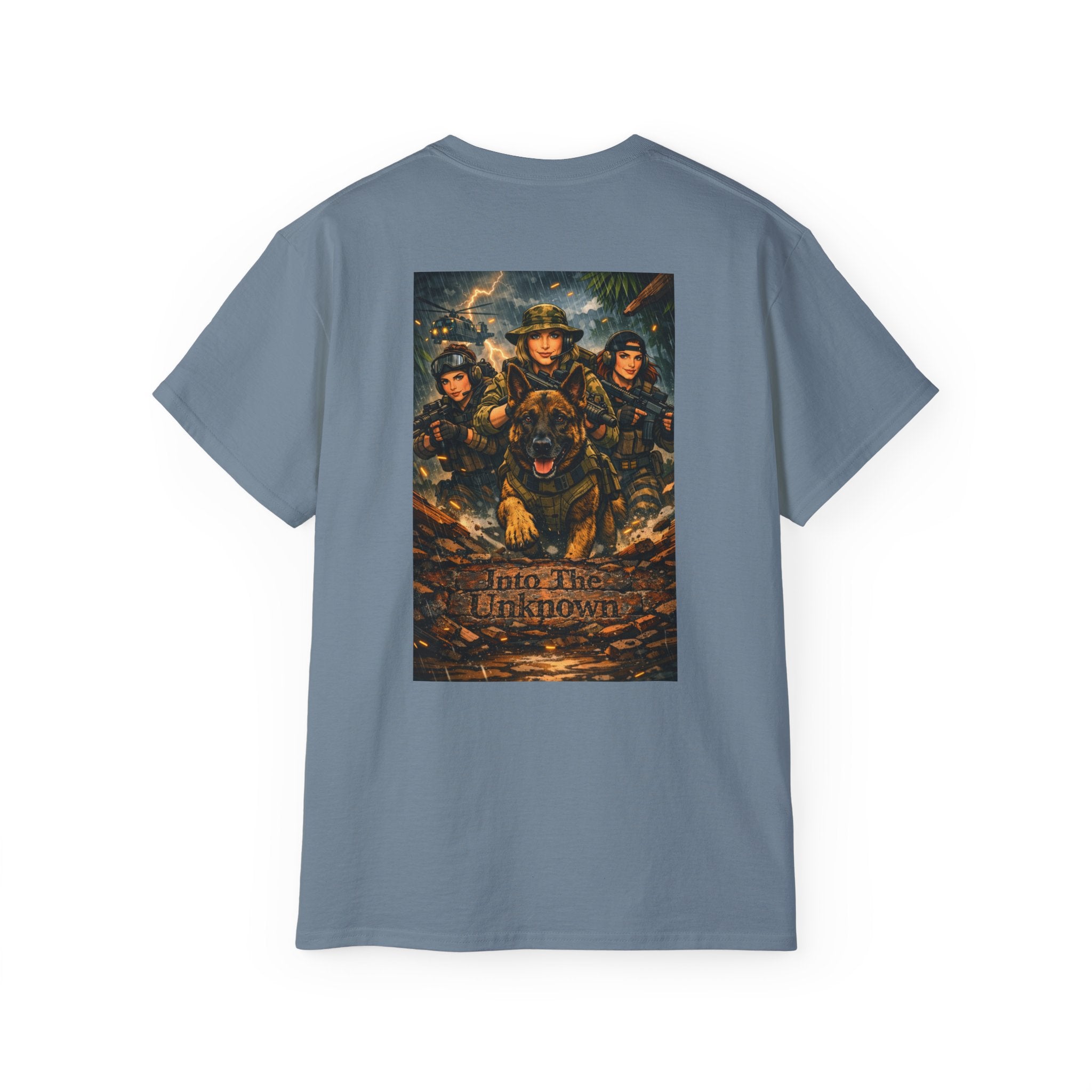 Military K9 Rescue T-Shirt – "Join the Unknown" Dog & Soldier Tribute Tee