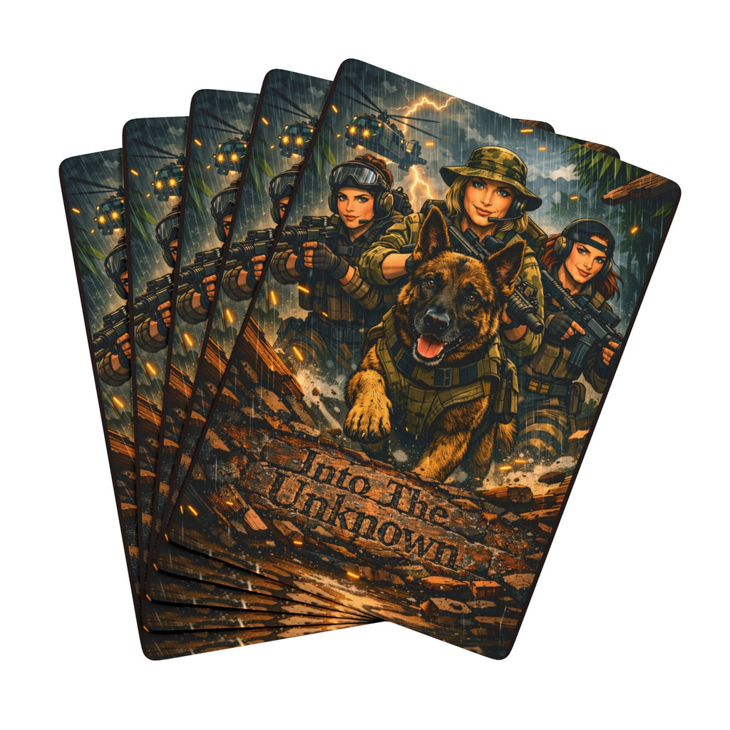 Military Women & K9 Poker Playing Cards — "Into The Unknown" Deck
