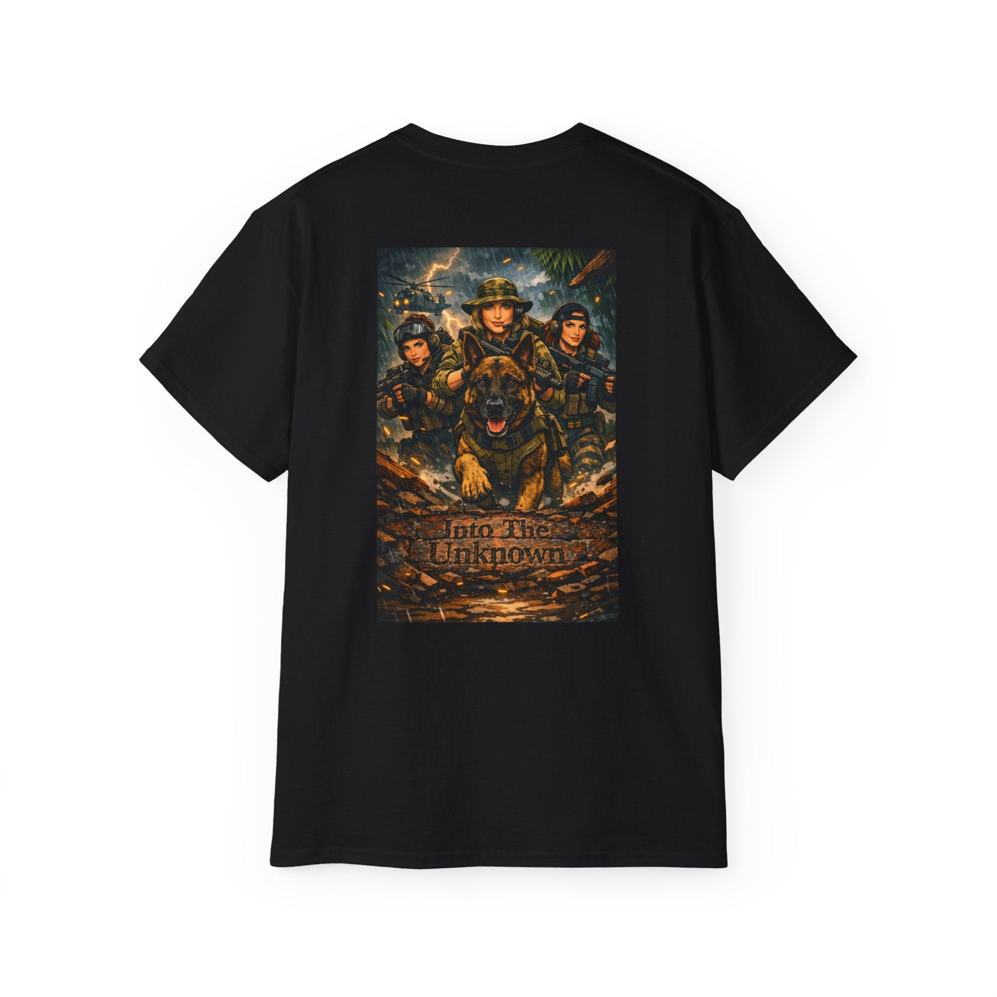 Military K9 Rescue T-Shirt – "Join the Unknown" Dog & Soldier Tribute Tee