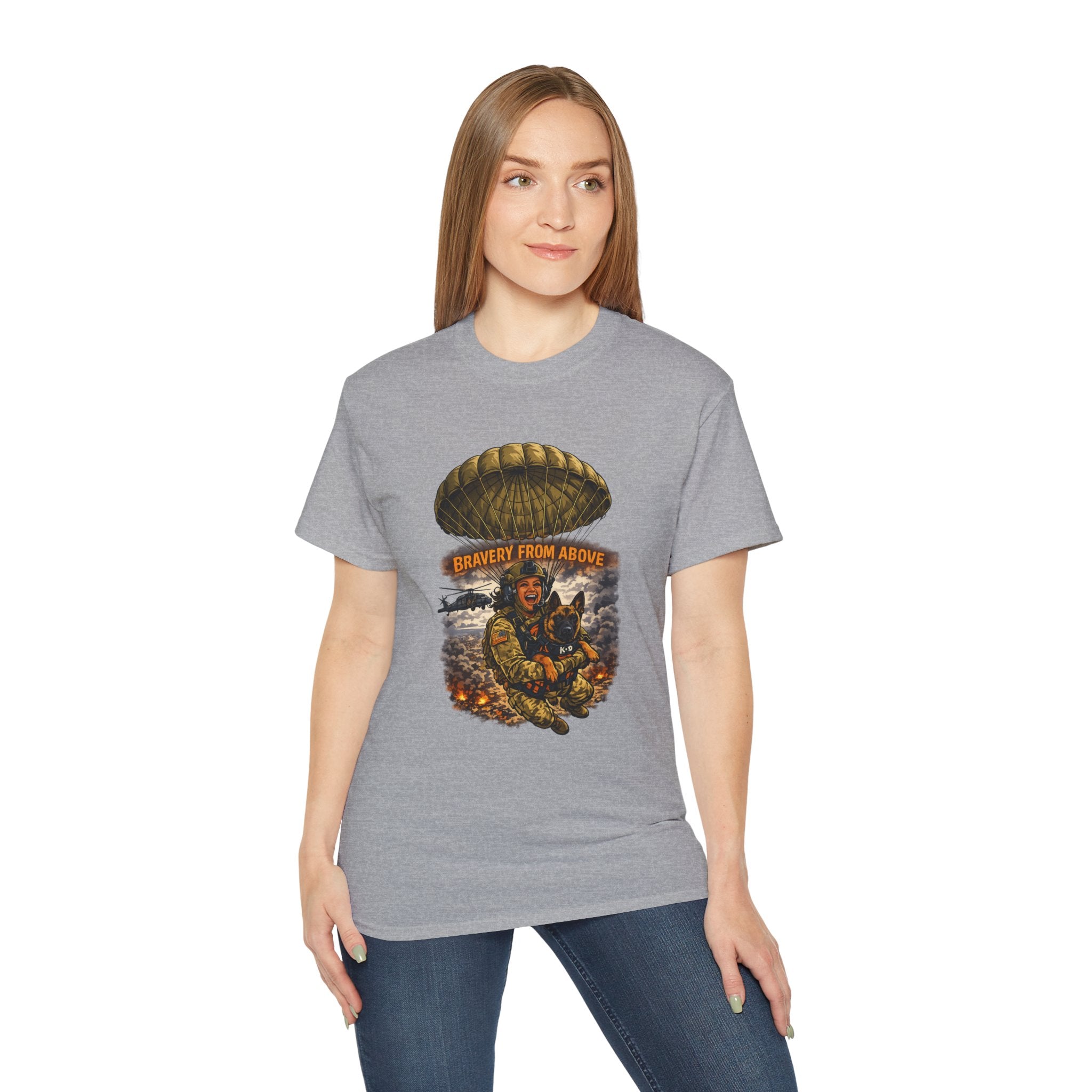 Paratrooper Tee — "Bravery From Above" Military Airborne Shirt