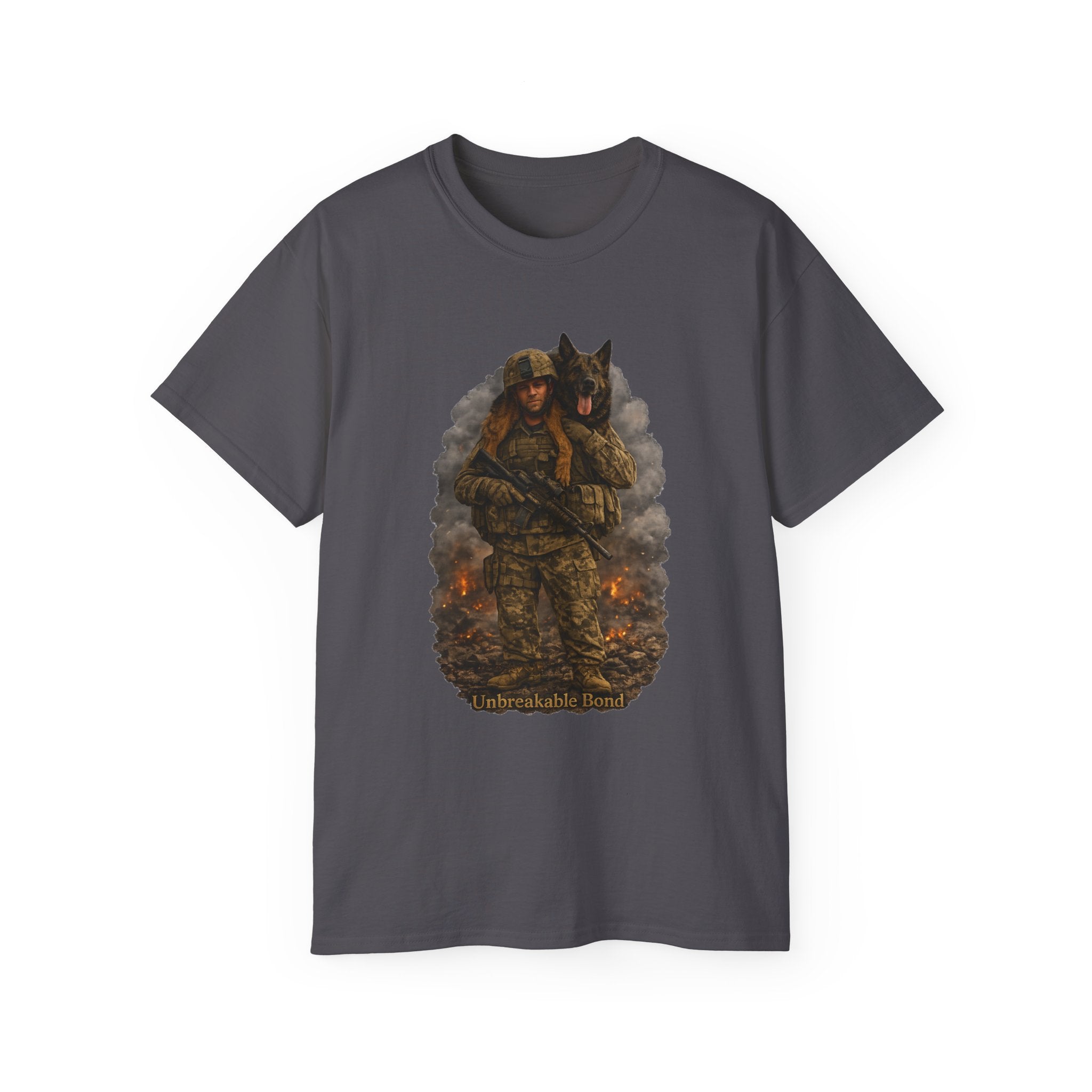 Soldier & K9 Camouflage T-Shirt — Military Veteran Tribute Tee