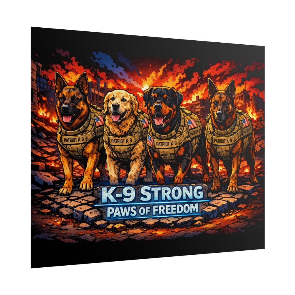 K-9 Strong Poster — "Paws of Freedom" Patriotic Police Dog Wall Art