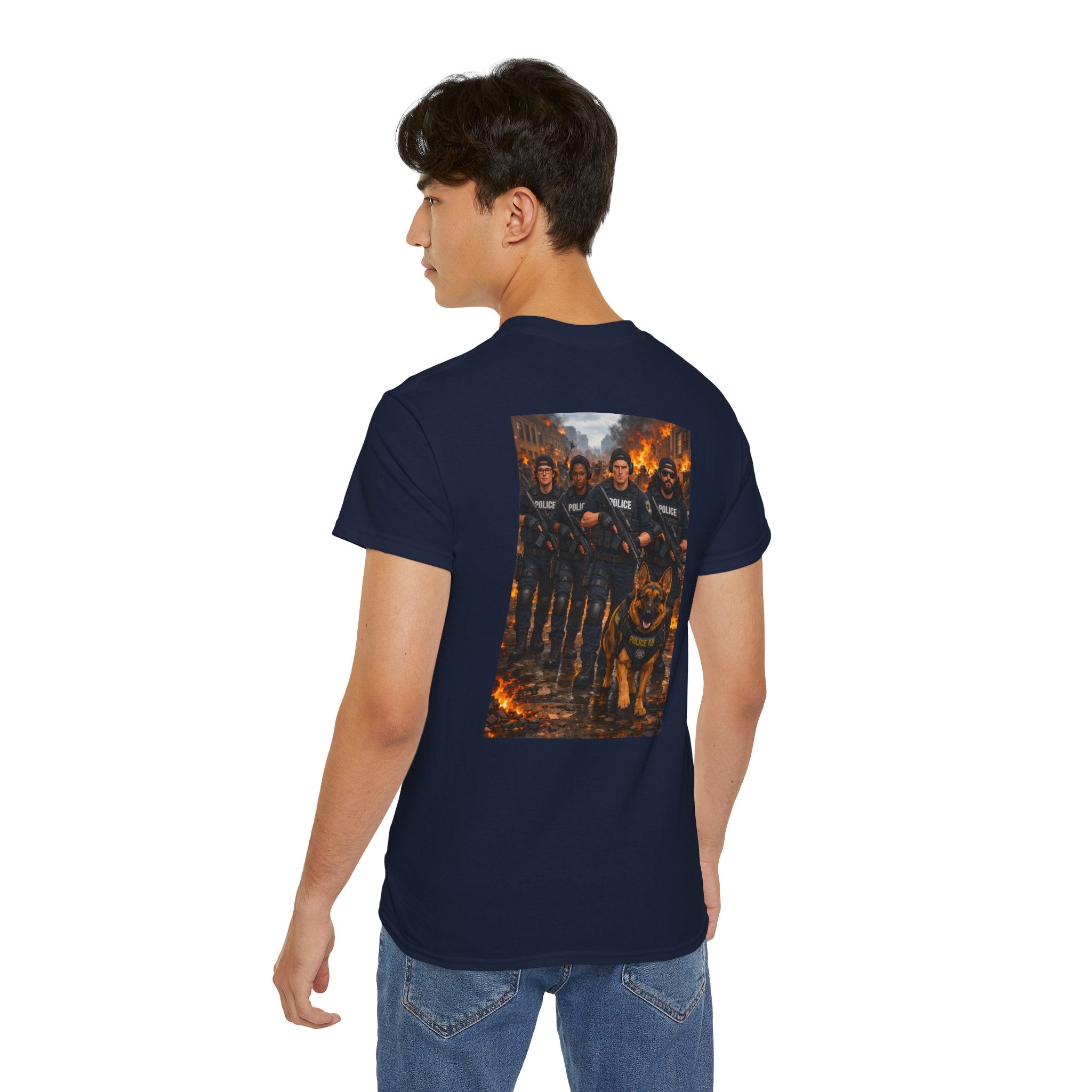 Police K9 Unit Tee — Back Graphic Patrol Officers & German Shepherd Design