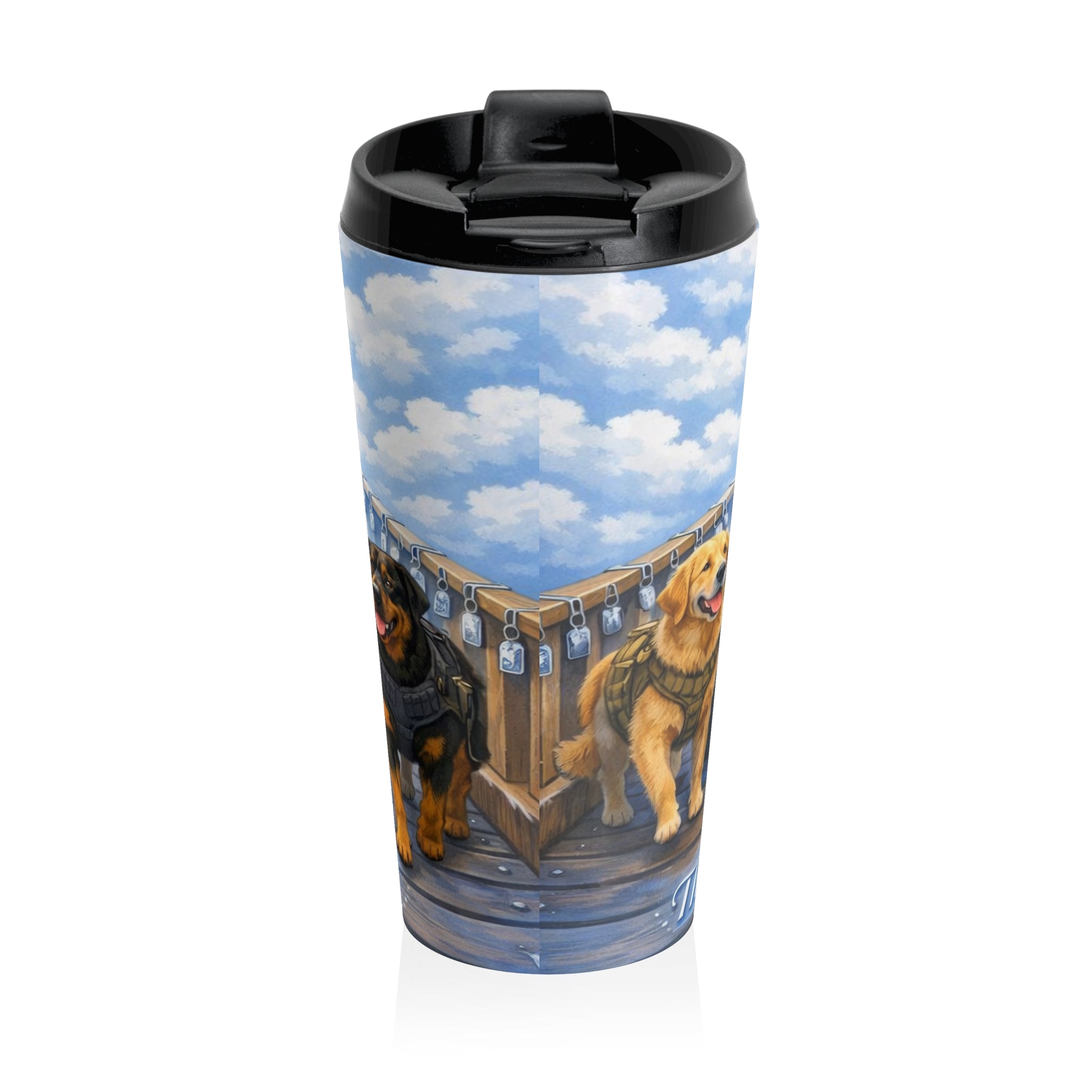 Jesus With K-9 Police Dogs Stainless Steel Travel Mug — Fallen Are Loved Memorial