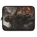 Military Action Laptop Sleeve — Combat Soldier Explosion Design