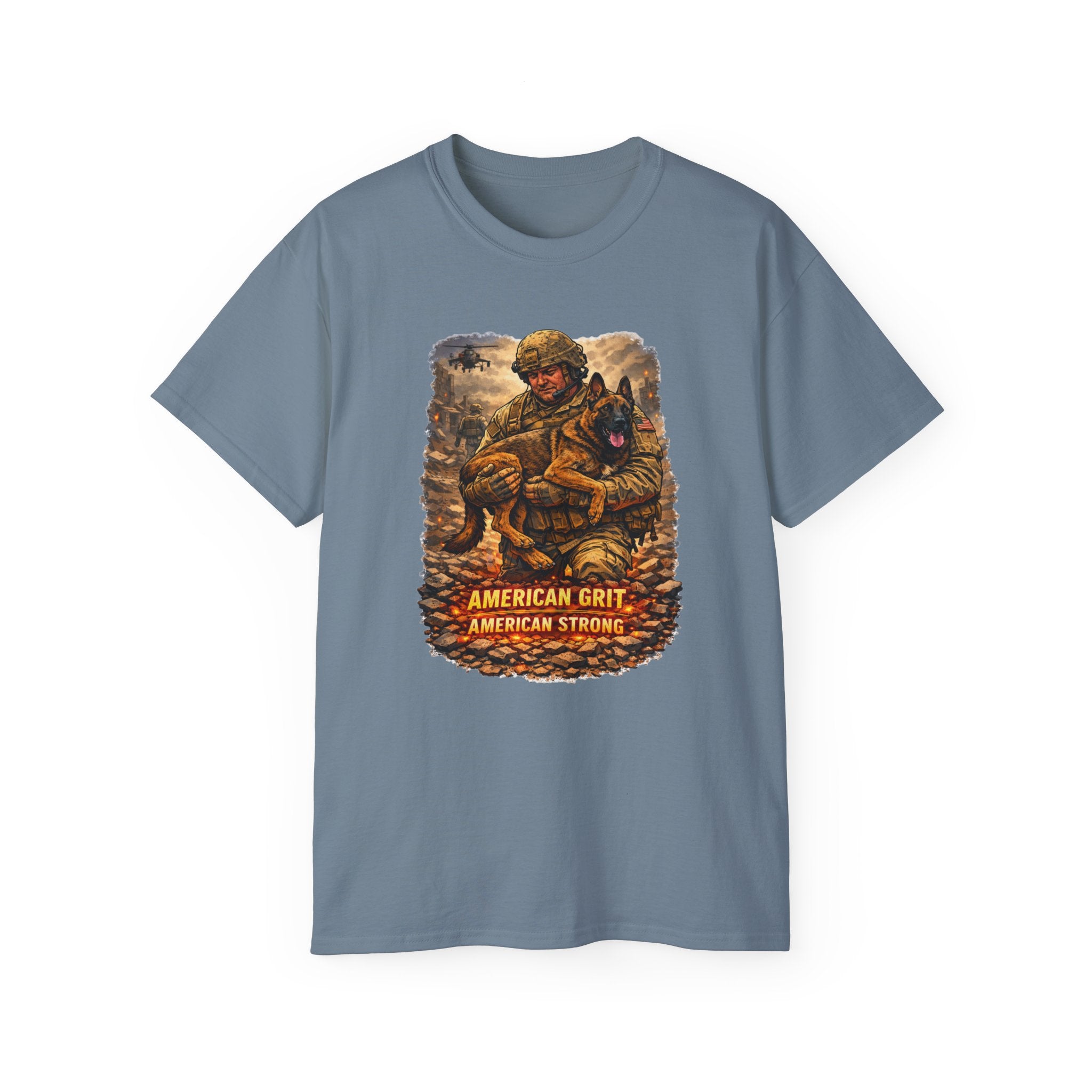 American Grit Soldier T-Shirt — "American Grit, American Strong" Military Tribute Tee