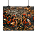 Rescue Team Poster — "Hope Survives in the Hands of the Brave" Rolled Wall Art