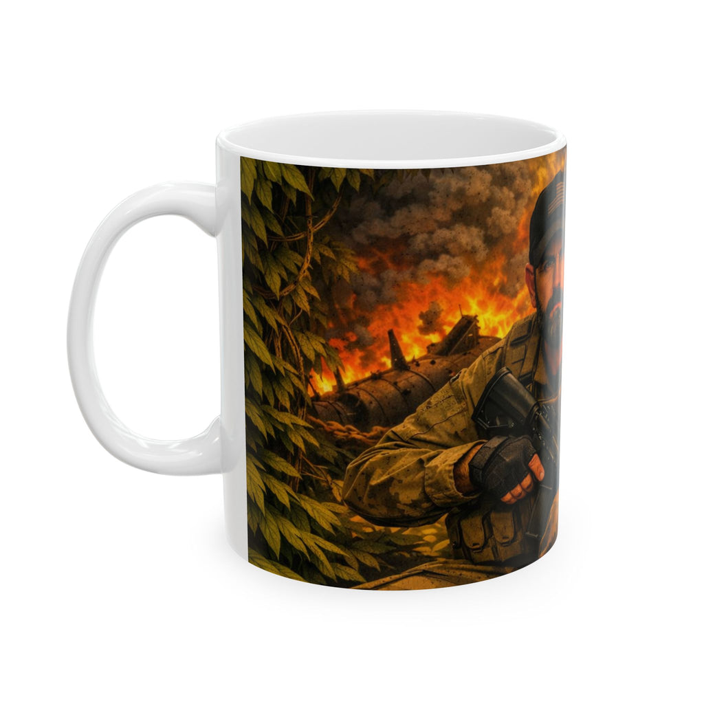 Tactical Soldier & K9 Ceramic Mug — Military Dog Lover Coffee Cup (11oz, 15oz)