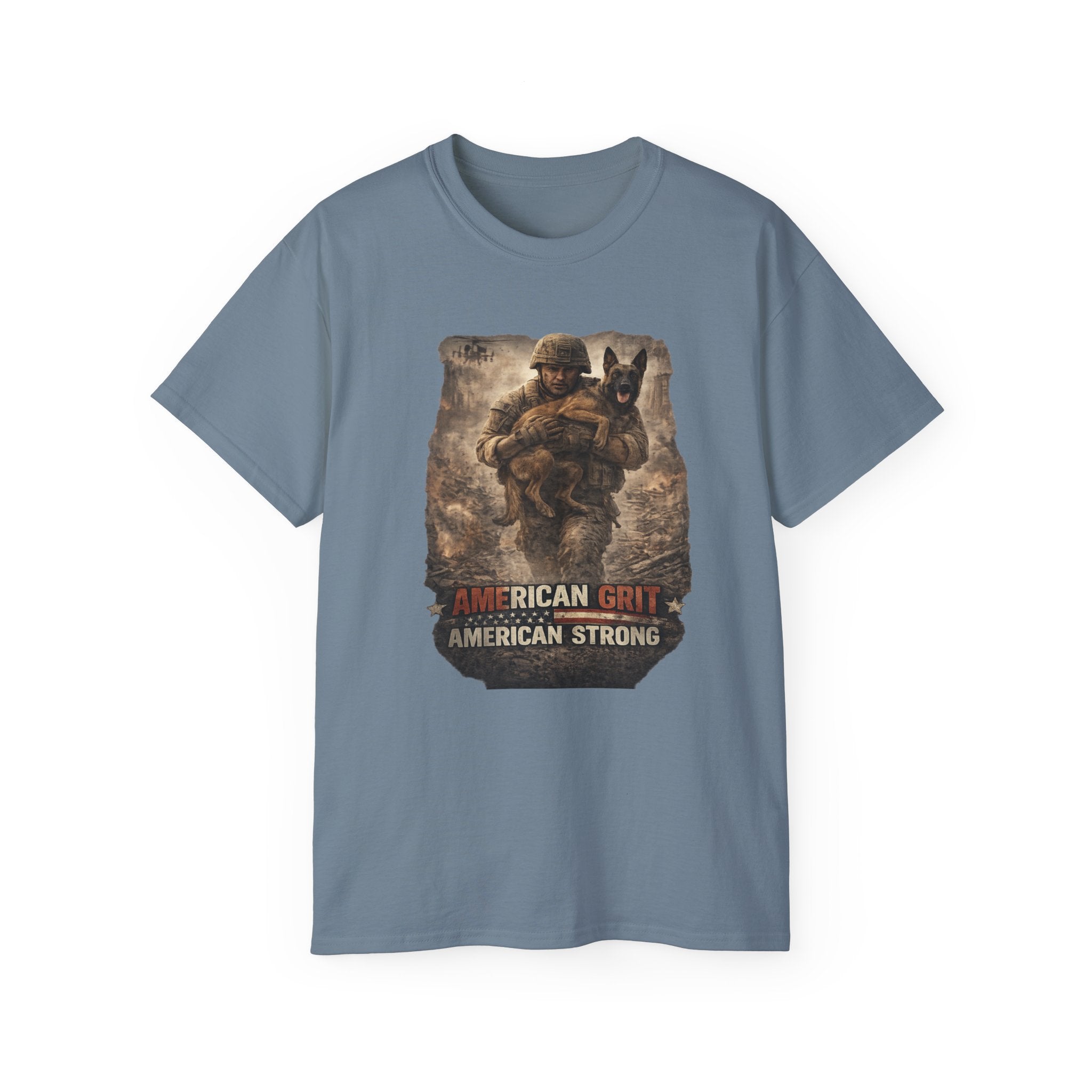 American Grit American Strong T-Shirt — Patriotic Military K9 Tee