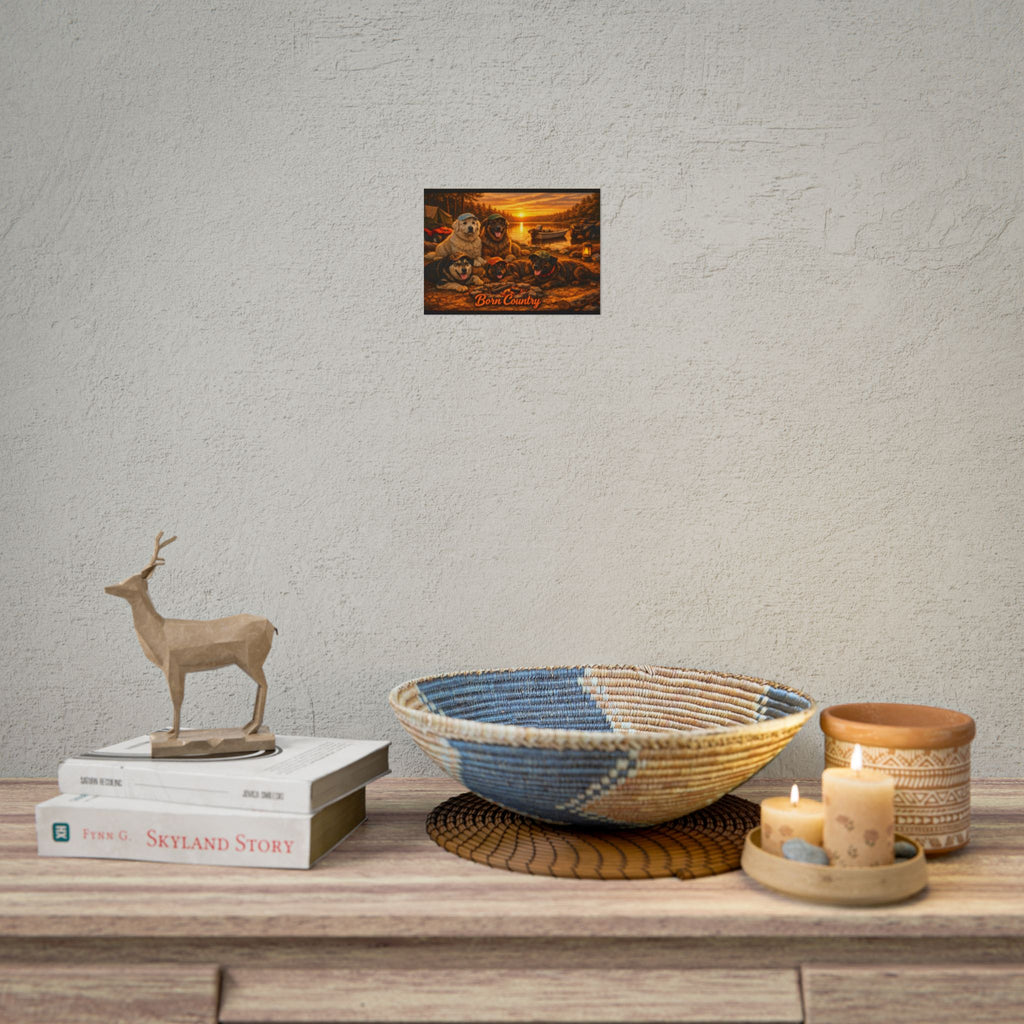 Born Country Camping Dogs Poster — Rolled Wall Art for Outdoorsy Dog Lovers