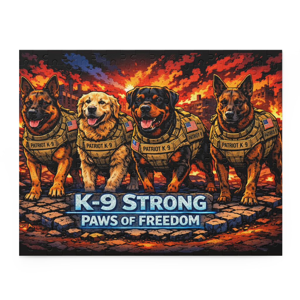 K-9 Strong Puzzle — "Paws of Freedom" Military Working Dogs Jigsaw