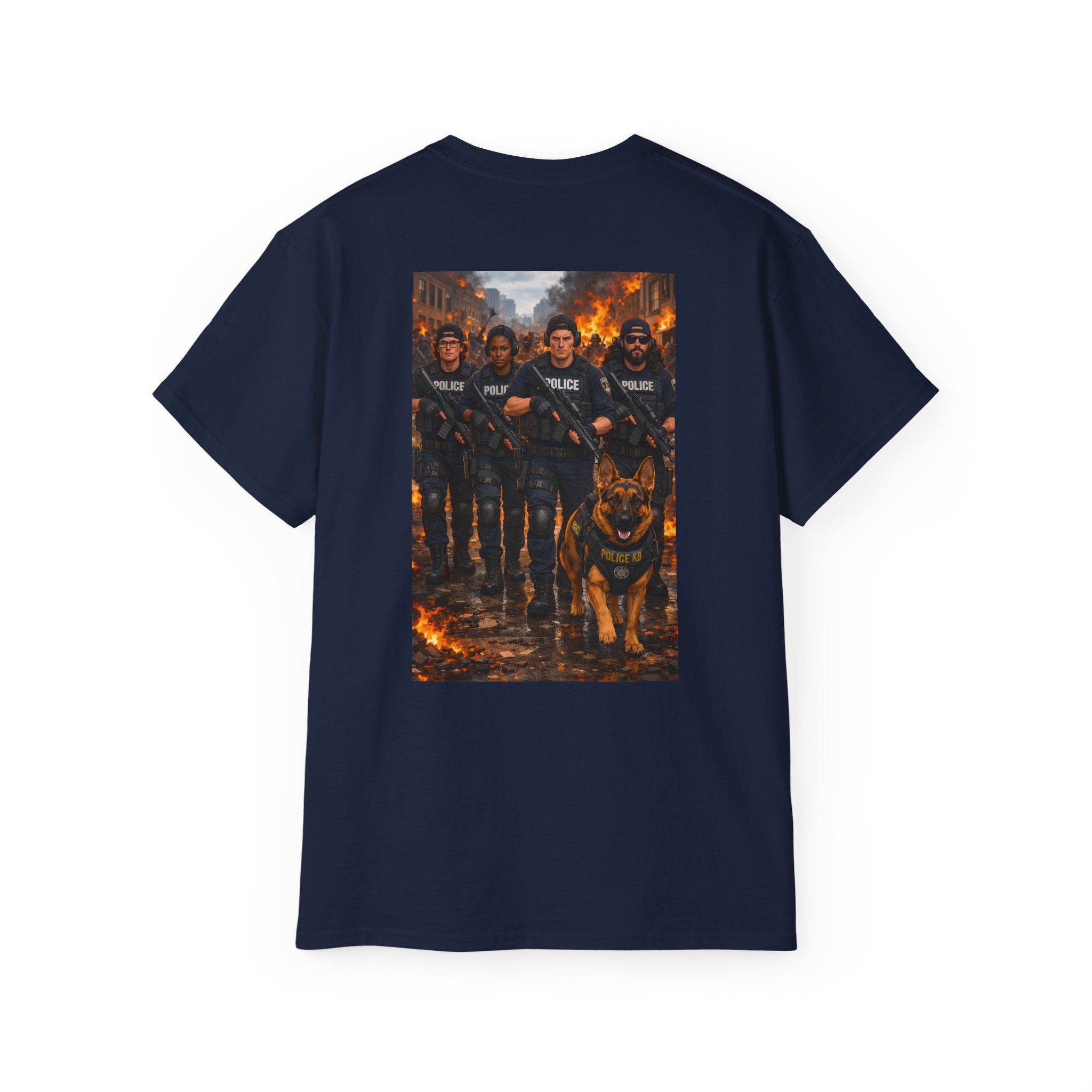 Police K9 Unit Tee — Back Graphic Patrol Officers & German Shepherd Design