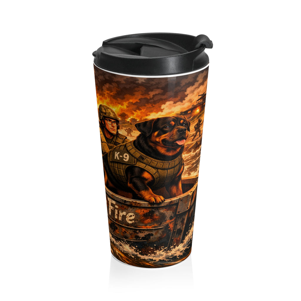 Military Rescue Team Stainless Steel Travel Mug – "Under Fire" Tactical Coffee Tumbler