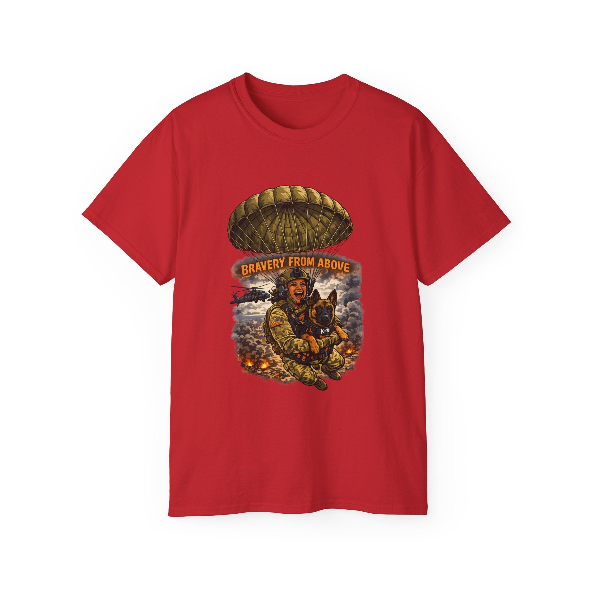 Paratrooper Tee — "Bravery From Above" Military Airborne Shirt