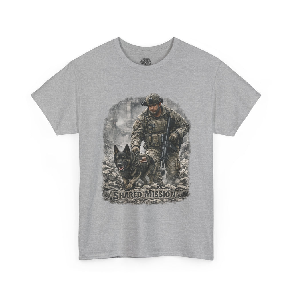 Military K9 Tactical T-Shirt — "Shared Mission" Soldier & Dog Tee