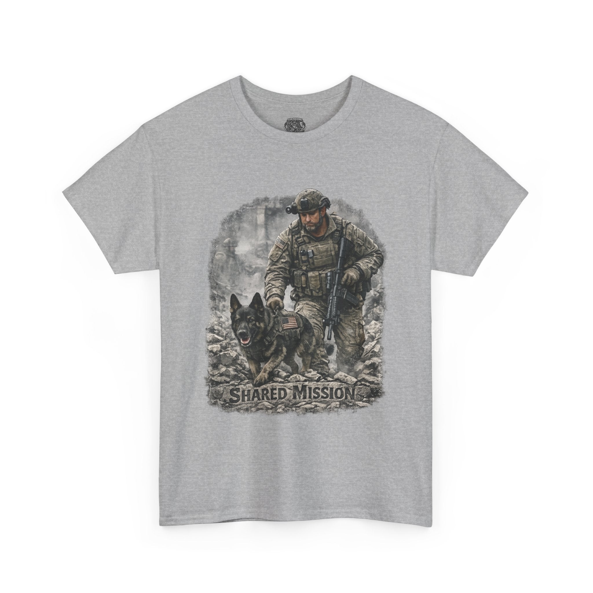 Military K9 Tactical T-Shirt — "Shared Mission" Soldier & Dog Tee