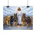 Rolled Poster — “The Fallen Are Lifted” K9 Tribute (Jesus with Police & Service Dogs)