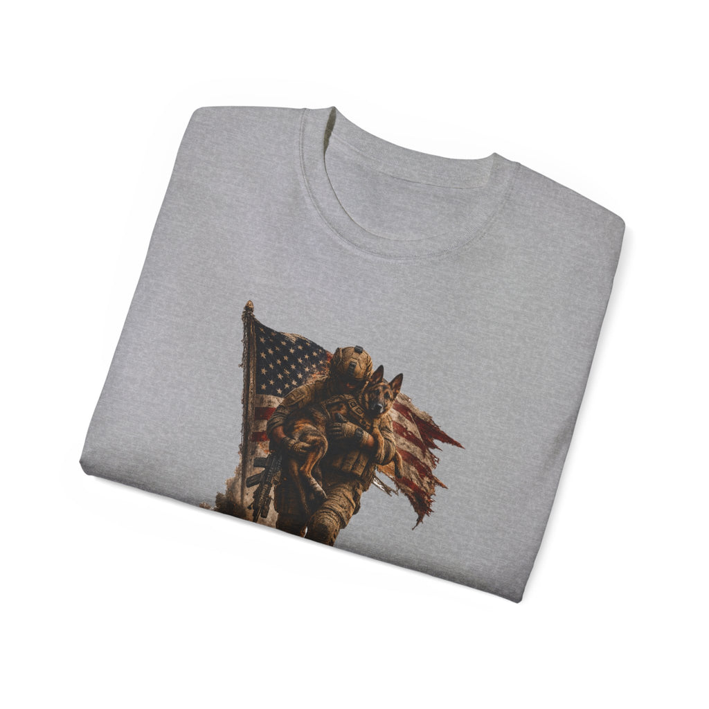 Patriotic Firefighter T-Shirt — "Here in Our Time Comes to Stand" Vintage Rescue Tee