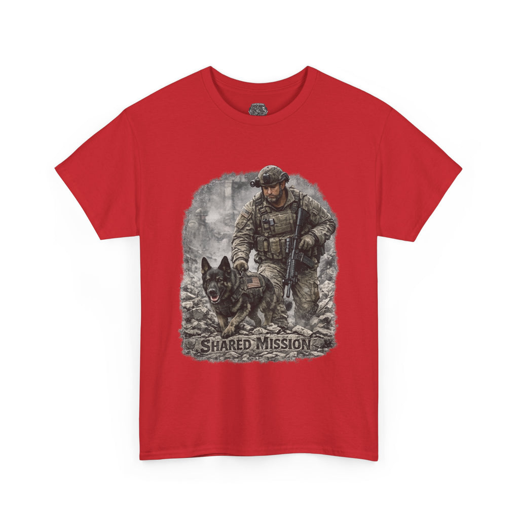 Military K9 Tactical T-Shirt — "Shared Mission" Soldier & Dog Tee