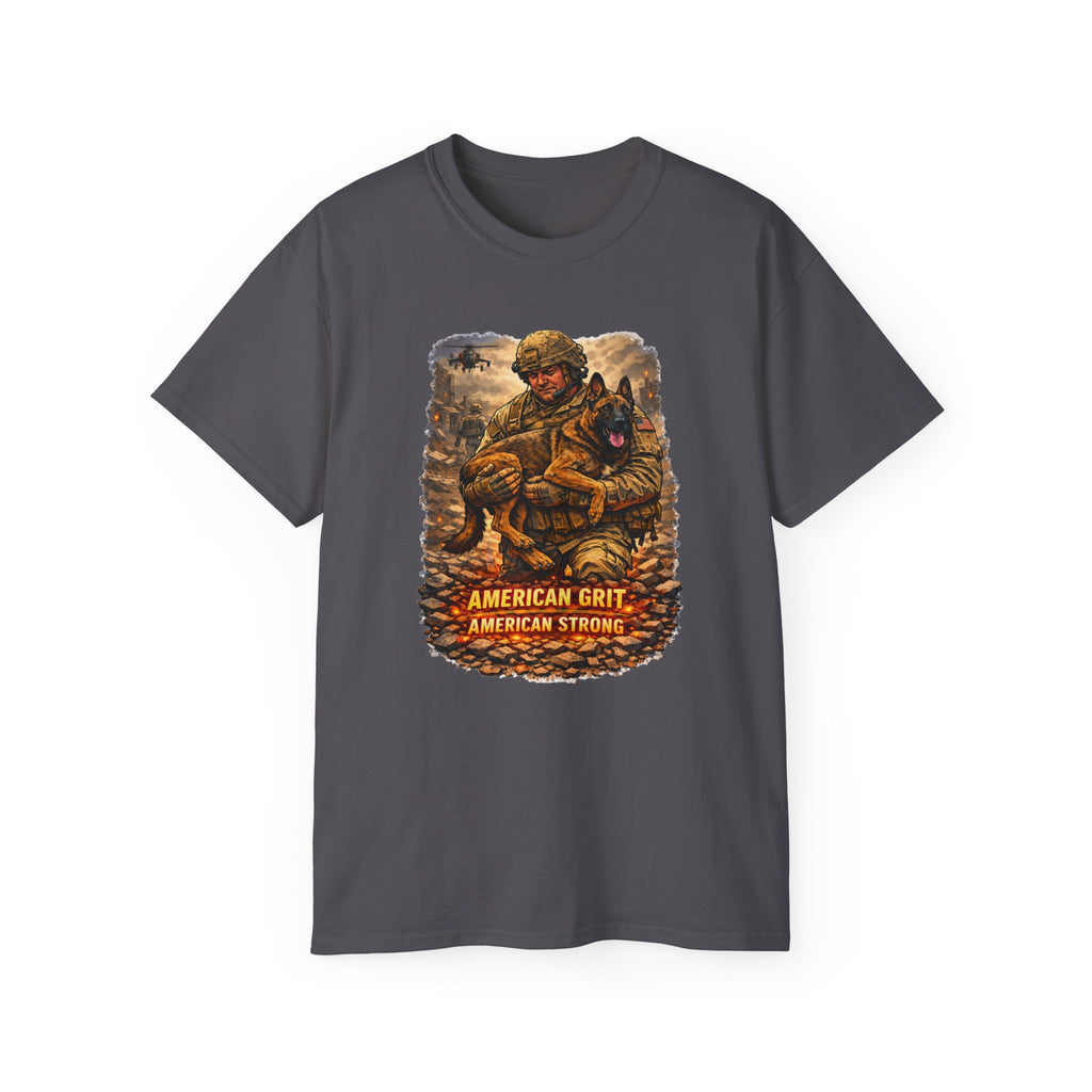 American Grit Soldier T-Shirt — "American Grit, American Strong" Military Tribute Tee