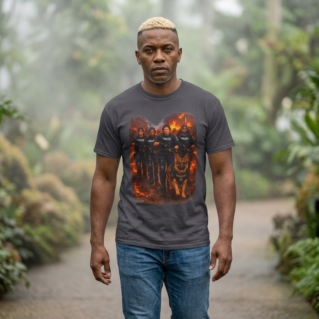 Police K9 Unit Tee — Firestorm Patrol Graphic Shirt
