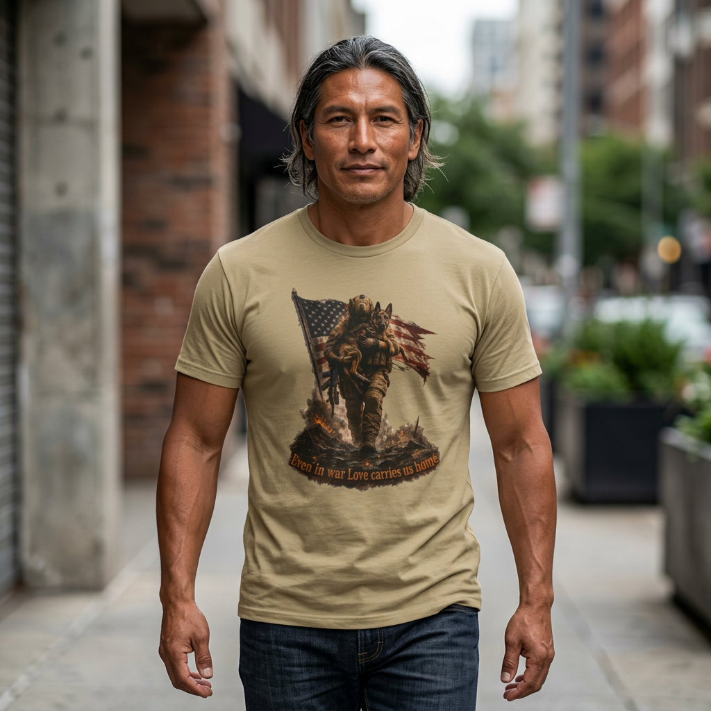 Patriotic Firefighter T-Shirt — "Here in Our Time Comes to Stand" Vintage Rescue Tee