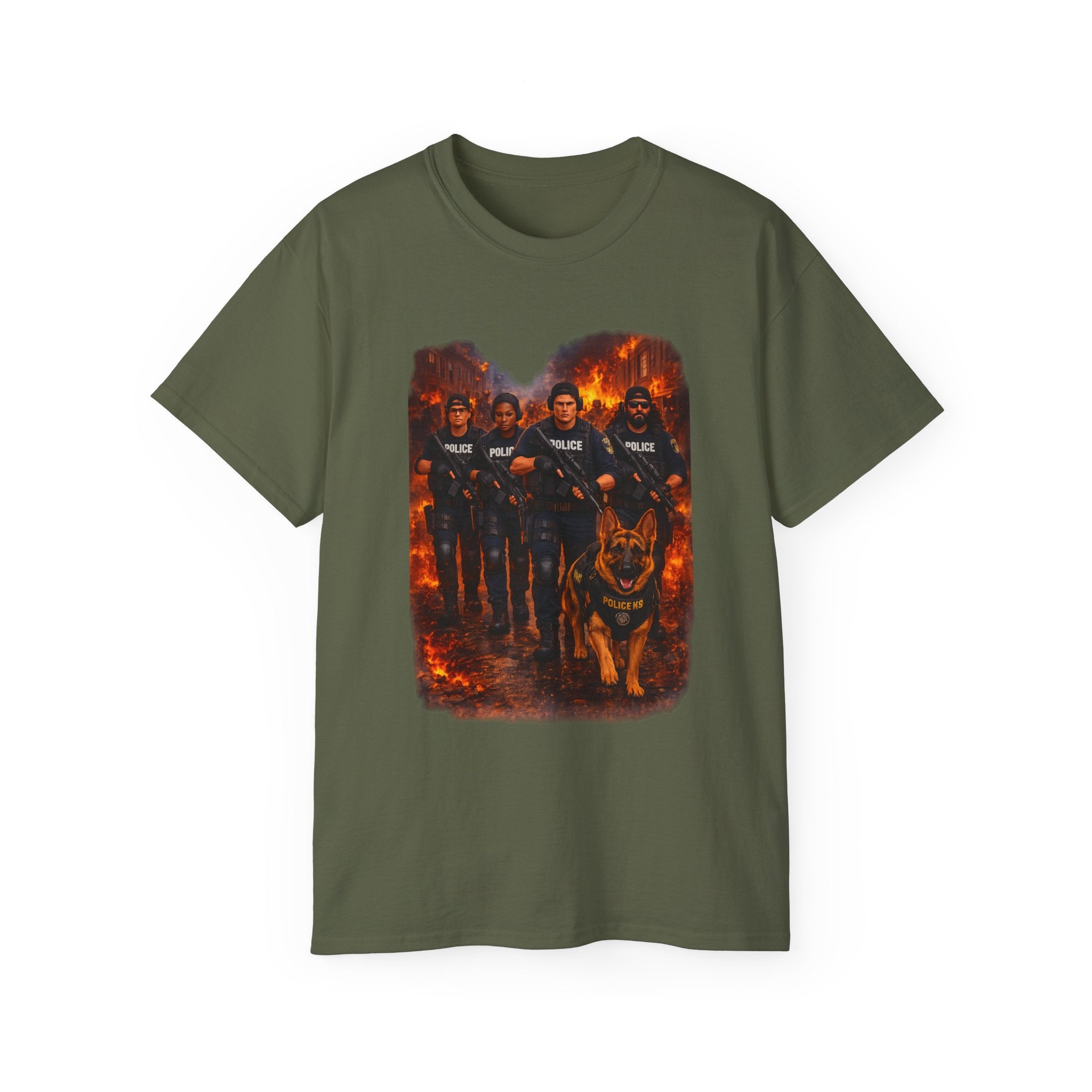 Police K9 Unit Tee — Firestorm Patrol Graphic Shirt