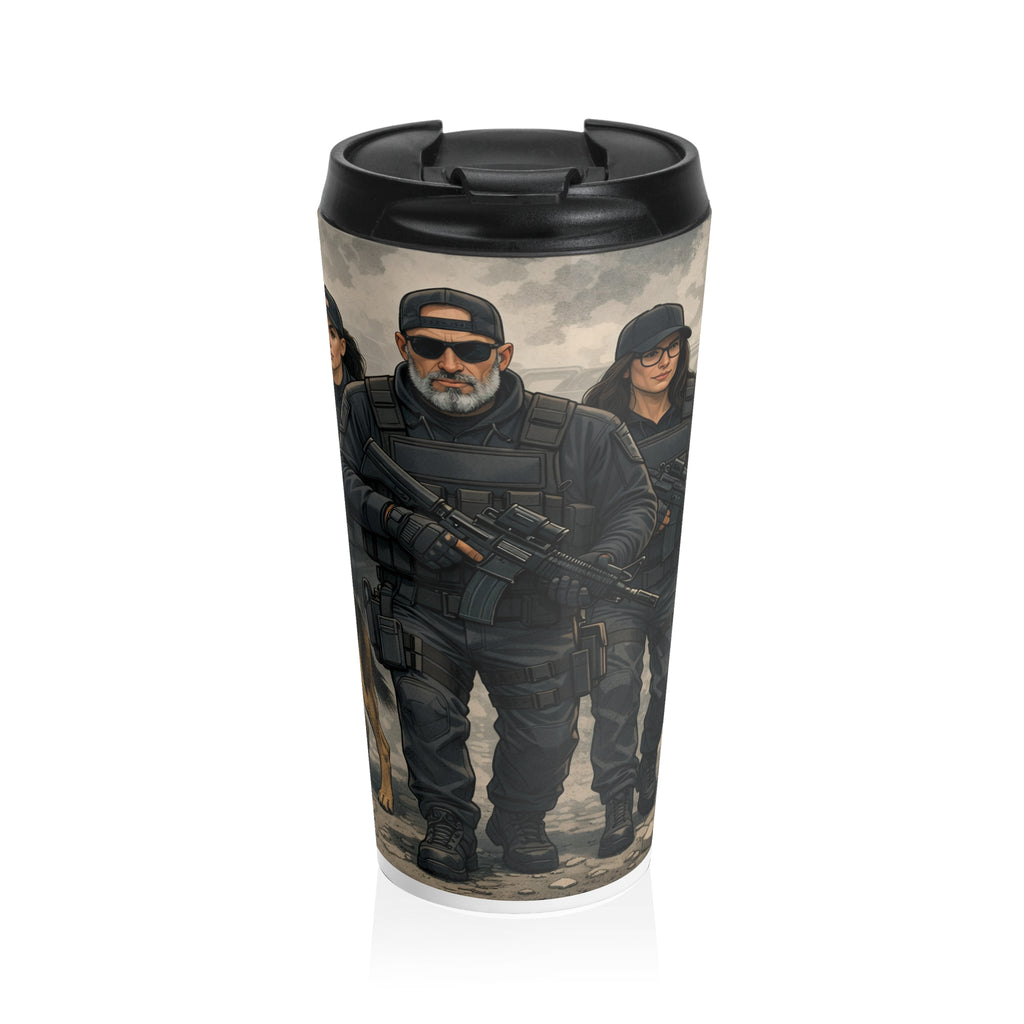 Tactical Team Stainless Steel Travel Mug — Military K9 Veteran Coffee Tumbler