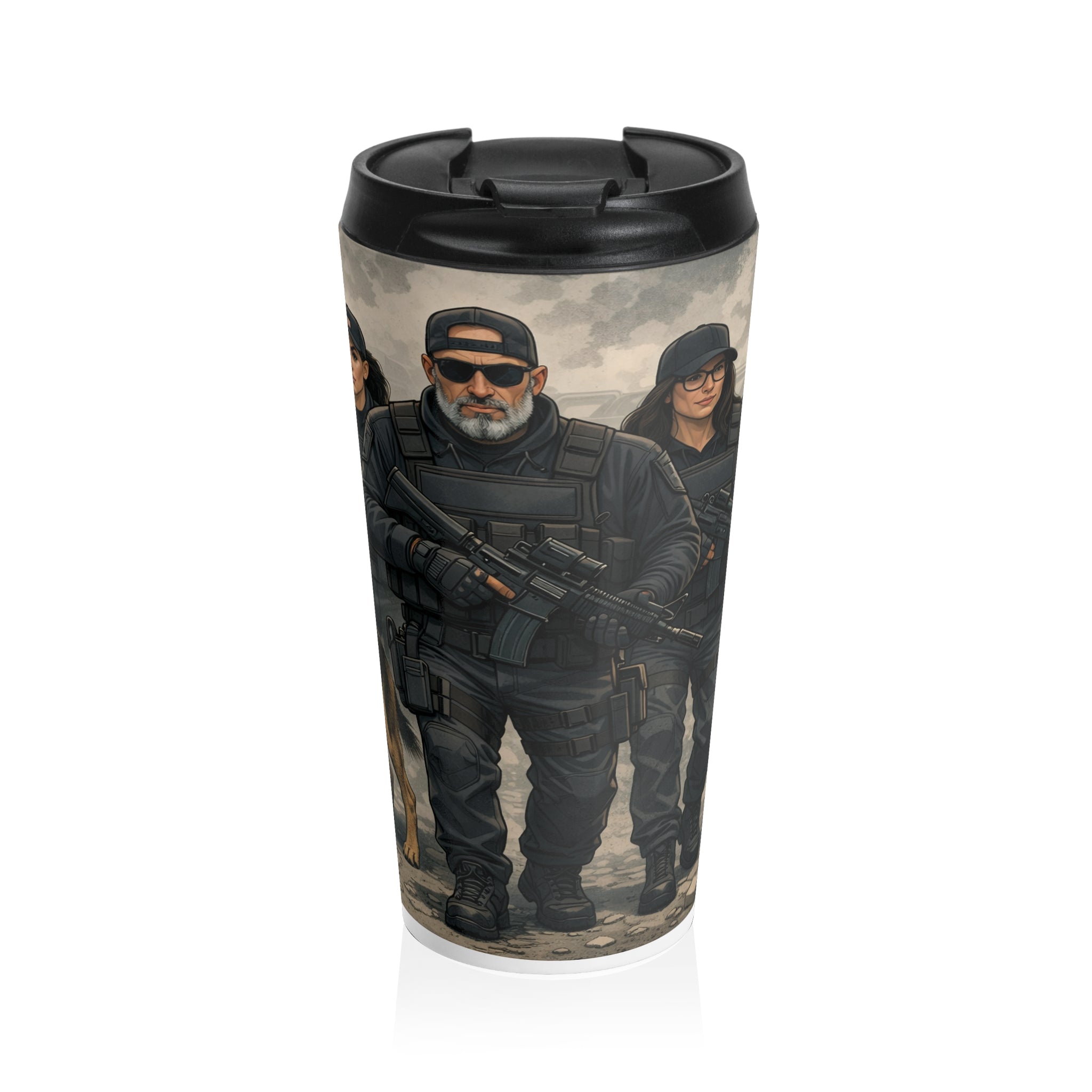 Tactical Team Stainless Steel Travel Mug — Military K9 Veteran Coffee Tumbler