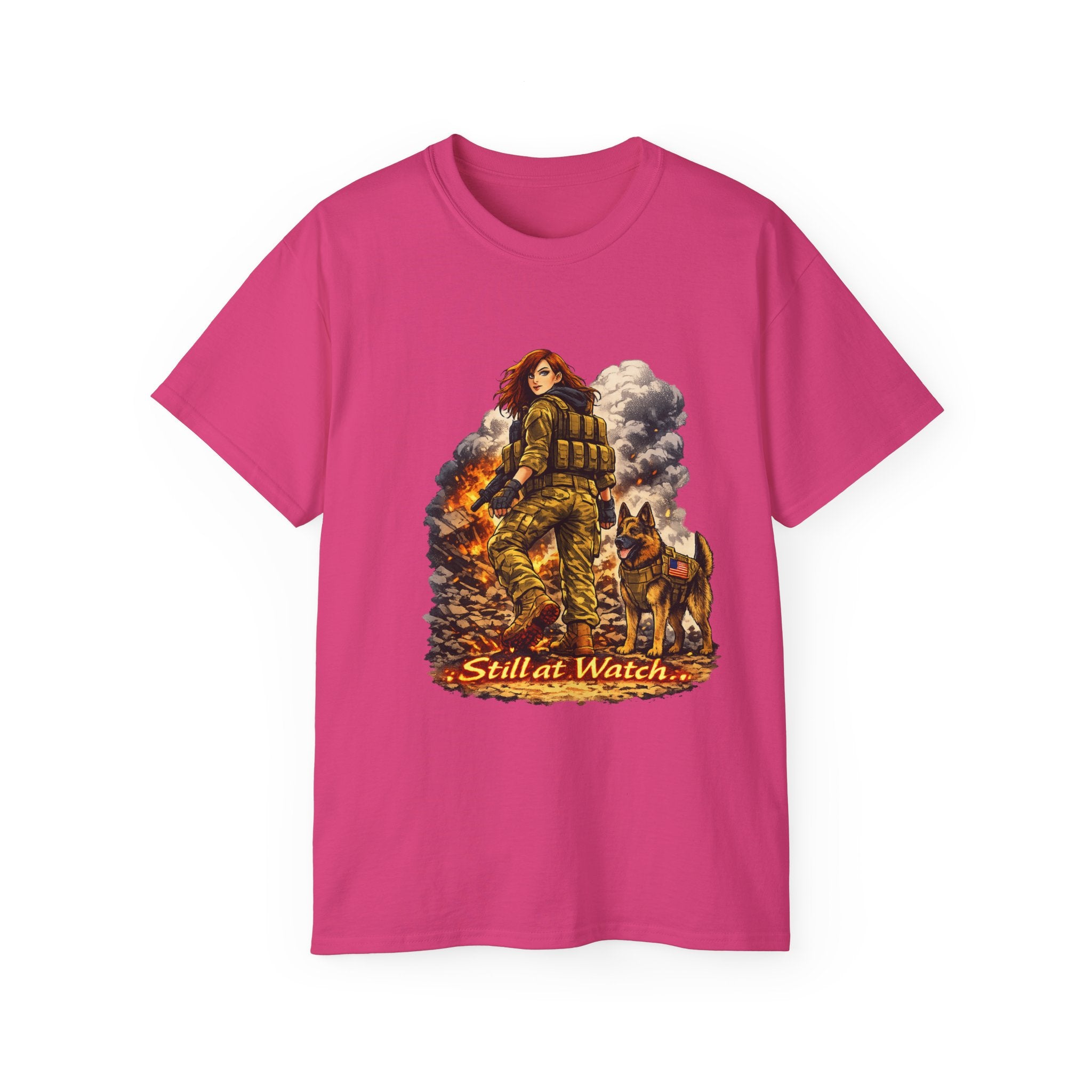 Still At Watch Firefighter & K9 T-Shirt
