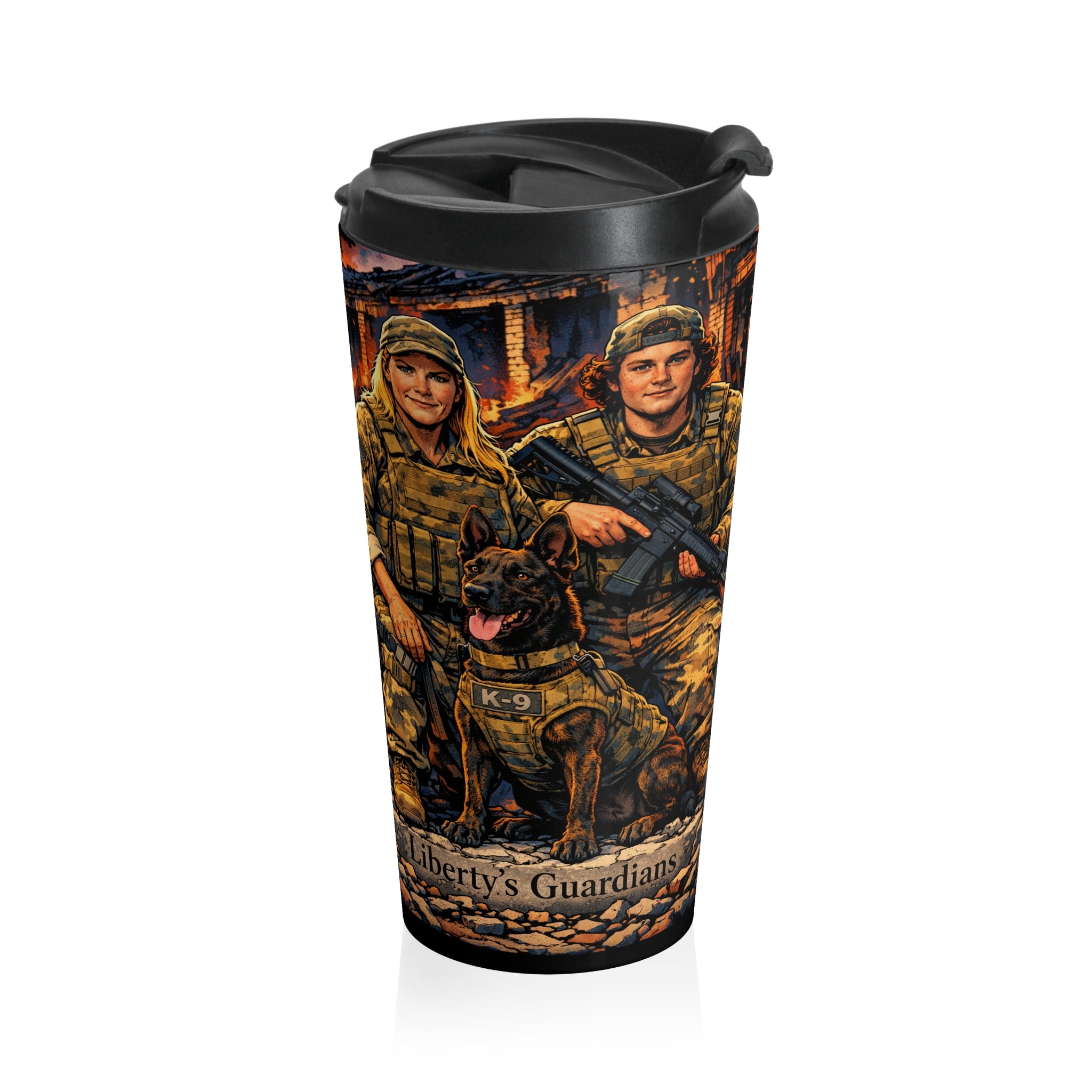 Veteran Soldiers Stainless Steel Travel Mug – Patriotic Military Coffee Tumbler