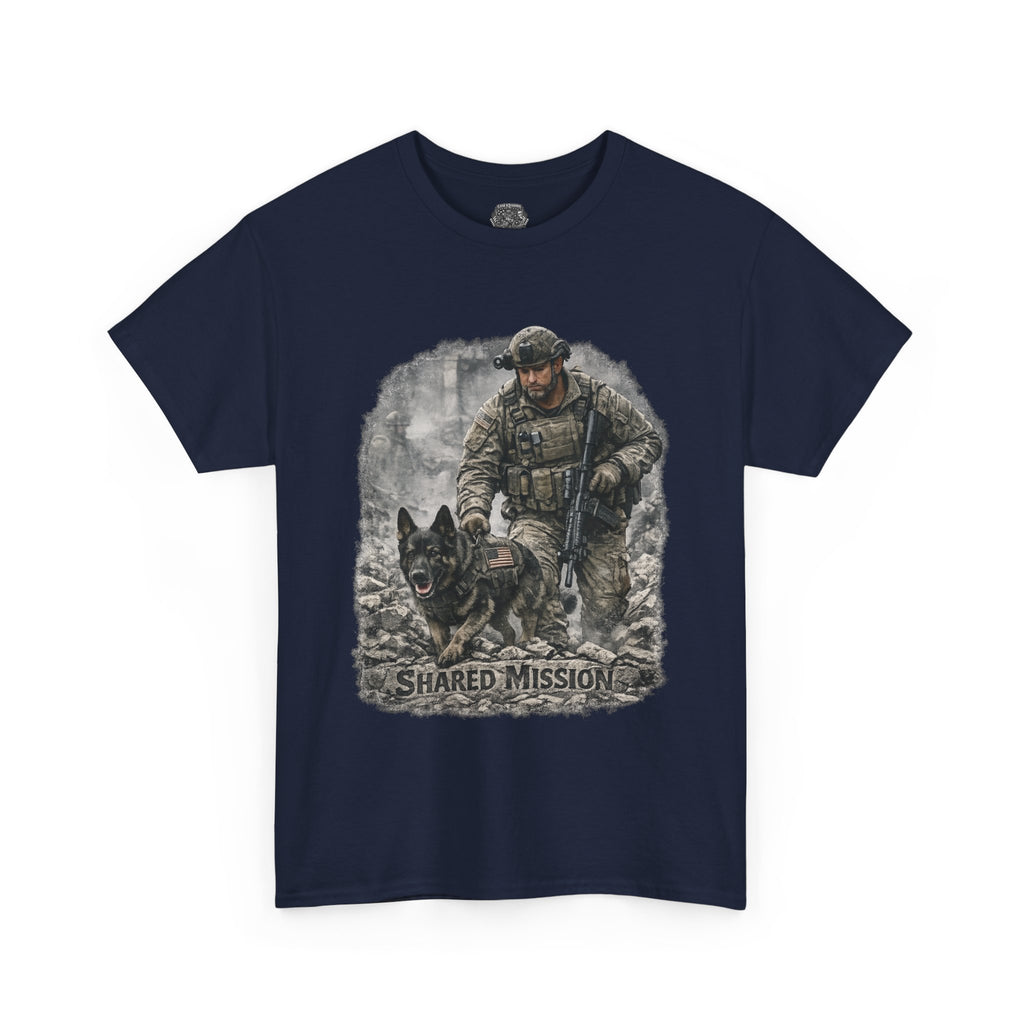 Military K9 Tactical T-Shirt — "Shared Mission" Soldier & Dog Tee