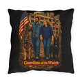 Outdoor Pillow — "Guardians of the Watch" Patriotic Couple with German Shepherds